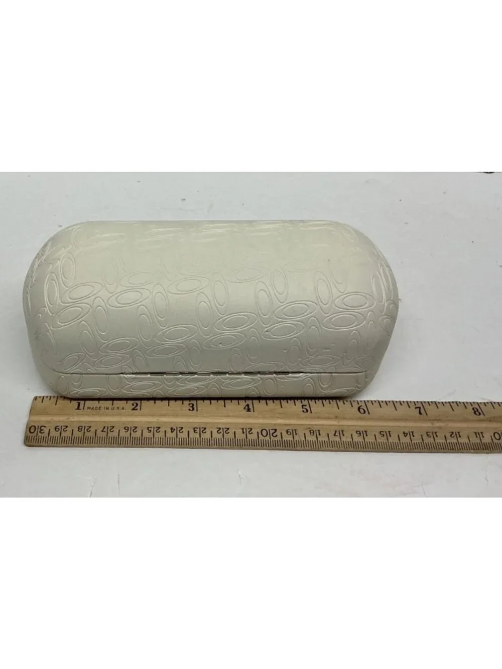 Oakley Cream Embossed Hard Shell Jumbo Eyeglasses Case